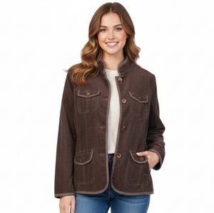 L.L.Bean Women's Chocolate Brown Corduroy Jacket Size XL Outdoor Barn
